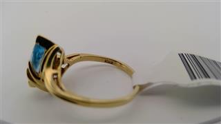 Blue Topaz Lady's Stone Ring 10K Yellow Gold 1.82g Size:6